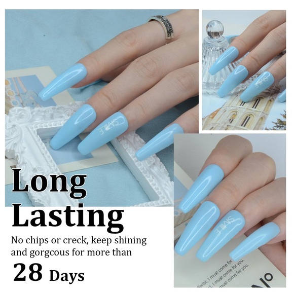 Sky Blue Dip Powder, Odor-Free & Long-Lasting, No Nail Lamp Curing - Picture 4 of 8